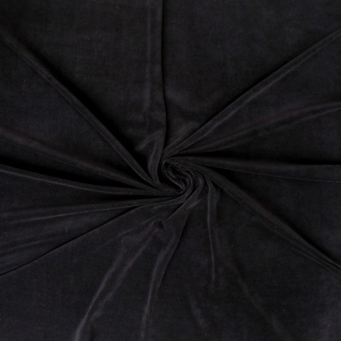 Лоскут Велюр на трикотажной основе,черный 100*180см,80%хл,20%п/э - фото 1 - id-p219534868