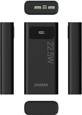 Внешний аккумулятор (Power Bank) Digma DGPF20A, 20000мAч, черный [dgpf20a22pbk] - фото 6 - id-p219208592