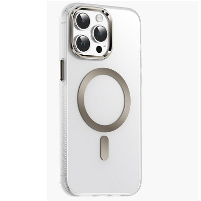 Чехол-бампер с магнитной пластиной Dazzle Pro Matte MagSafe Case прозрачно-титановый для Apple iPhone 15 - фото 1 - id-p219535616