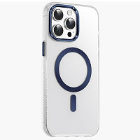 Чехол-бампер с магнитной пластиной Dazzle Pro Matte MagSafe Case прозрачно-синий для Apple iPhone 15 Pro Max