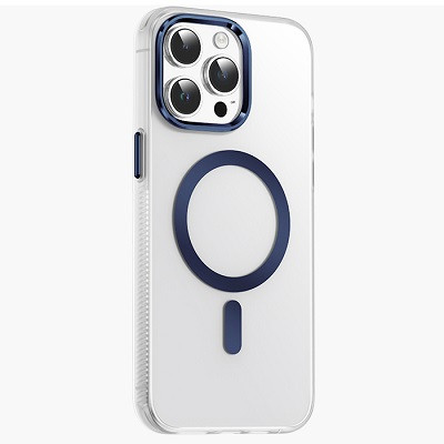 Чехол-бампер с магнитной пластиной Dazzle Pro Matte MagSafe Case прозрачно-синий для Apple iPhone 15 Pro Max - фото 1 - id-p219535621