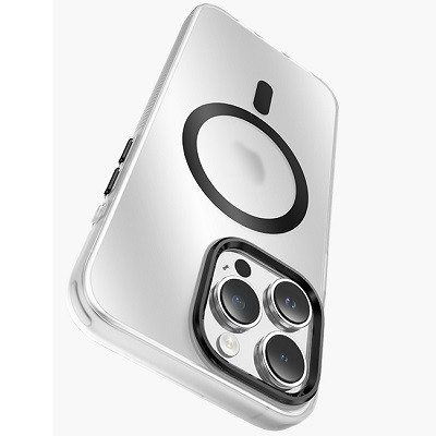 Чехол-бампер с магнитной пластиной Dazzle Pro Matte MagSafe Case прозрачно-синий для Apple iPhone 15 Pro Max - фото 2 - id-p219535621