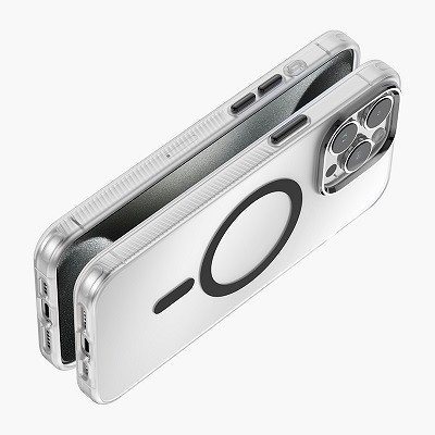 Чехол-бампер с магнитной пластиной Dazzle Pro Matte MagSafe Case прозрачно-синий для Apple iPhone 15 Pro Max - фото 4 - id-p219535621