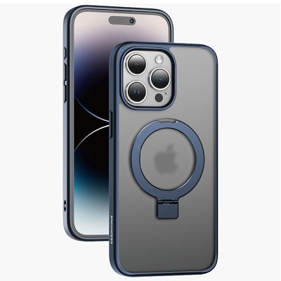 Чехол-бампер с магнитным кольцом Keephone Magico MagSafe Case синий для Apple iPhone 15 Pro - фото 1 - id-p219535624
