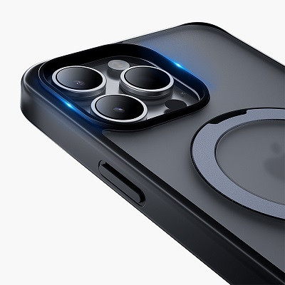 Чехол-бампер с магнитным кольцом Keephone Magico MagSafe Case синий для Apple iPhone 15 Pro - фото 5 - id-p219535624