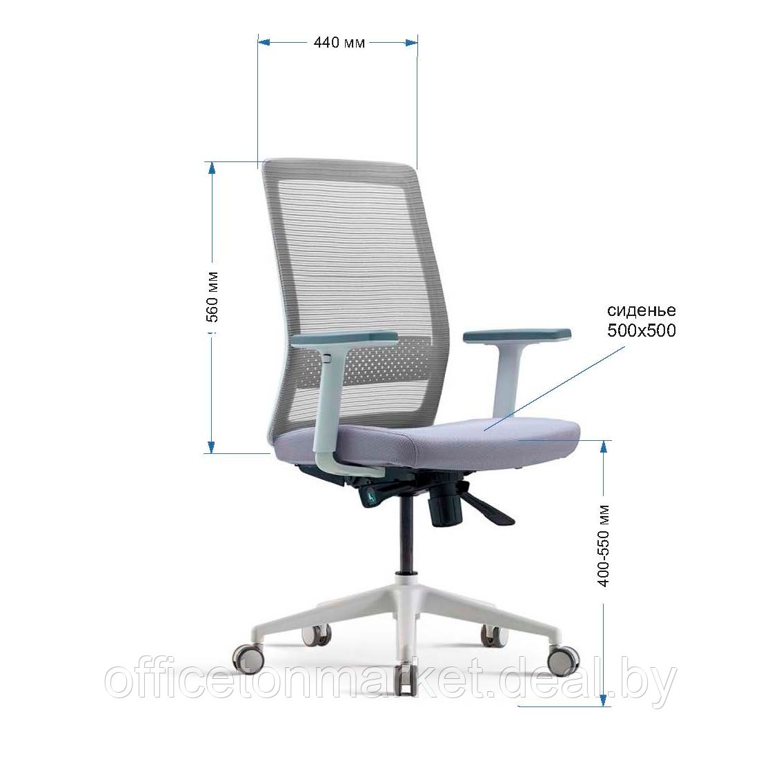 Кресло для руководителя BESTUHL "S30", сетка, ткань, пластик, серый, черный - фото 6 - id-p178283611
