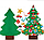 Елочка из фетра с новогодними игрушками липучками Merry Christmas, подвесная, 93 х 65 см, фото 5
