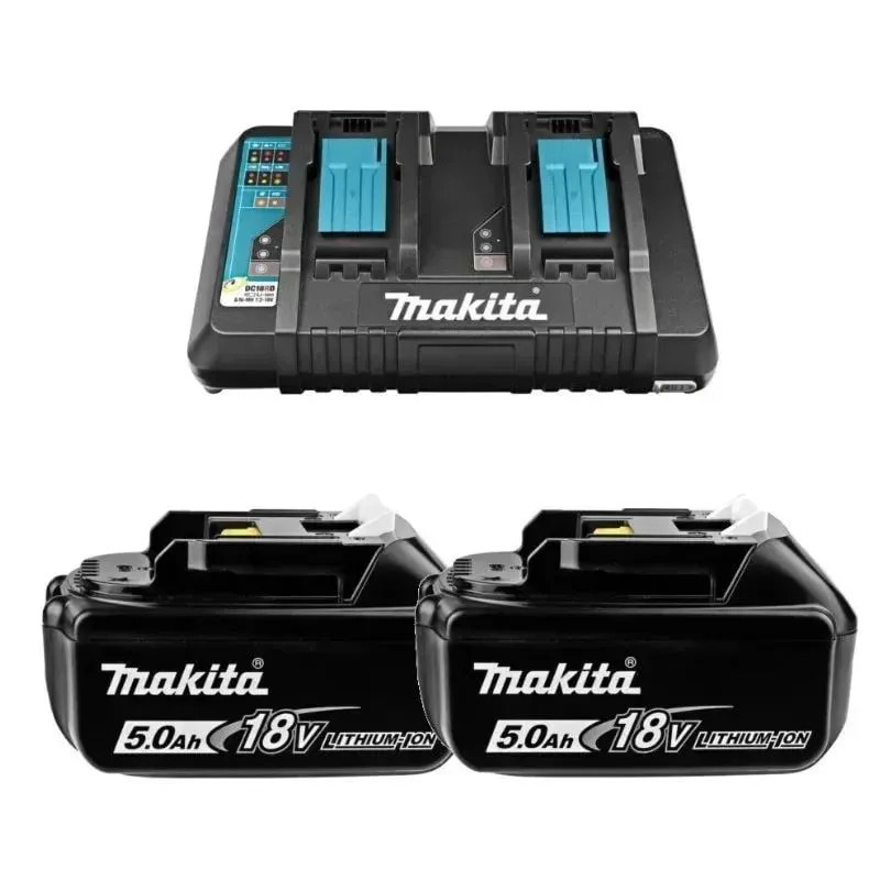 Набор Makita 191L75-3: аккумулятор Makita BL1850B 2 шт. + зарядное устройство DC18RD (18V 2*5.0Ач, Li-Ion) - фото 2 - id-p202491122