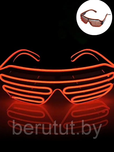 Светящиеся очки неоновые светодиодные LED в полоску - фото 5 - id-p219544253