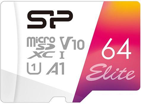 Карта памяти Silicon-Power Elite microSDXC SP064GBSTXBV1V20SP 64GB - фото 1 - id-p219076663