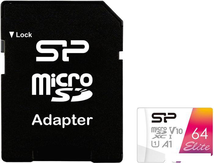 Карта памяти Silicon-Power Elite microSDXC SP064GBSTXBV1V20SP 64GB - фото 2 - id-p219076663