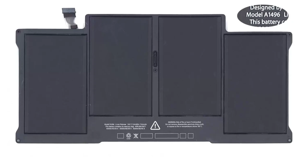 Аккумулятор (батарея) для ноутбука Apple MacBook Air 13 A1466, A1496 (2013) 7150мАч, 7.6В - фото 1 - id-p219547401
