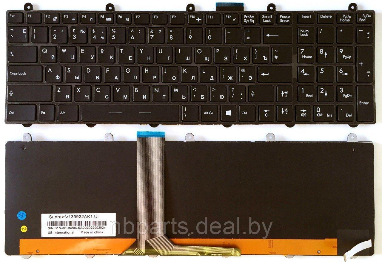 Клавиатура для ноутбука MSI GE60, GE70, чёрная, с подсветкой, с ушками, с рамкой, RU - фото 1 - id-p198688102