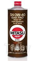 Моторное масло синтетическое MITASU 0W40 4L GOLD PAO SN API SN для бенз. ДВС, 100% Synthetic MJ1044