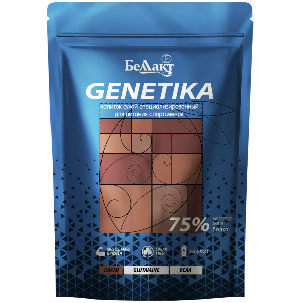 Специализированный продукт Genetika для питания спортсменов 75% Glutamine+BCAA какао 900г - фото 1 - id-p219547702