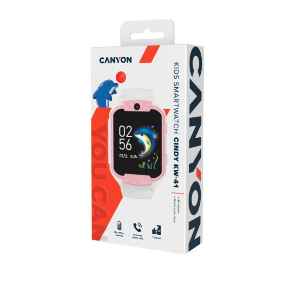 Детские умные часы Canyon Cindy KW-41 (белый/розовый) - фото 4 - id-p198421423