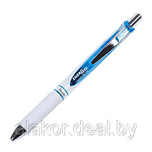 Ручка-роллер автоматическая Pentel "EnerGel BLN75W", цвет синий  0.5мм, корпус голубой/белый