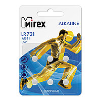 Батарейка LR43 щелочная Mirex AG11/LR721 1,5V 1шт 38369