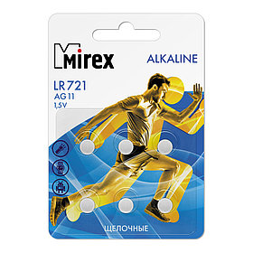 Батарейка LR43  щелочная Mirex AG11/LR721 1,5V 1шт 38369