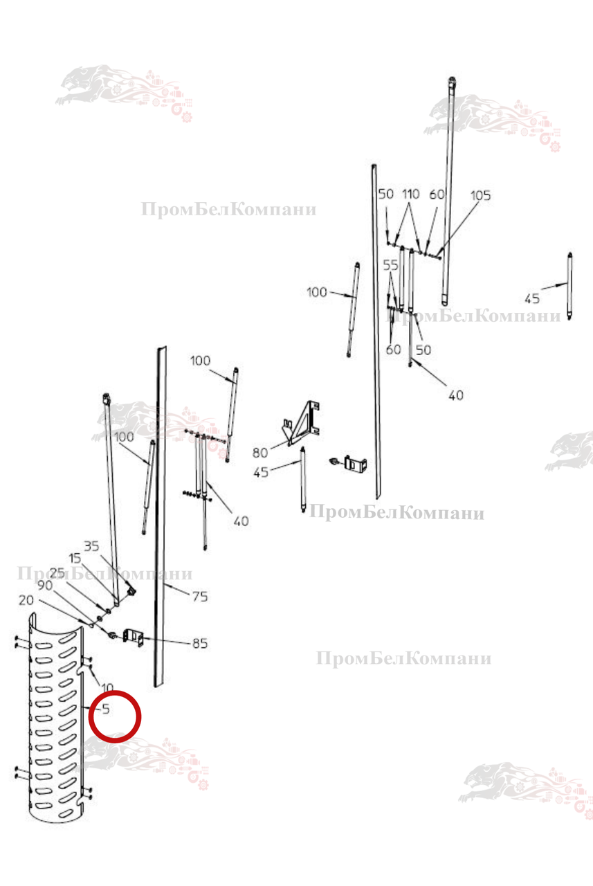 Заслонка выхлопной трубы 018.02047 для свеклоуборочного комбайна Grimme Rexor 620/630 - фото 1 - id-p219561426