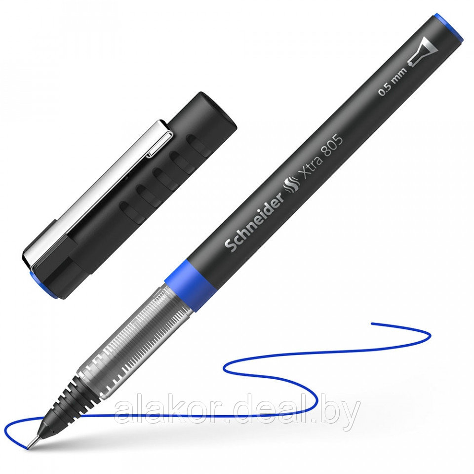 Ручка-роллер Schneider Xtra 805, синий, 0.5мм, корпус синий 8053, сменный стержень - фото 2 - id-p219561453