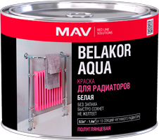 Краска BELAKOR AQUA Для радиаторов белая п/гл 0,5л (0,5кг) - фото 2 - id-p219560905