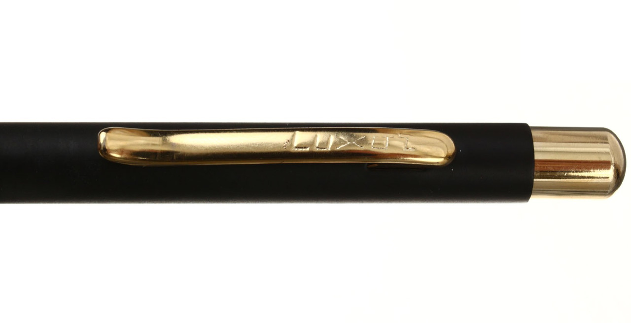 Ручка подарочная шариковая автоматическая Luxor Nova корпус черный с золотистыми вставками - фото 1 - id-p219544410