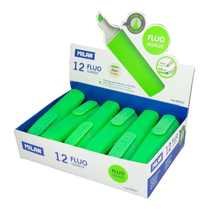 Текстовыделитель Milan "Fluo" 1-5мм, цвет зеленый(работаем с юр лицами и ИП) - фото 1 - id-p113247282