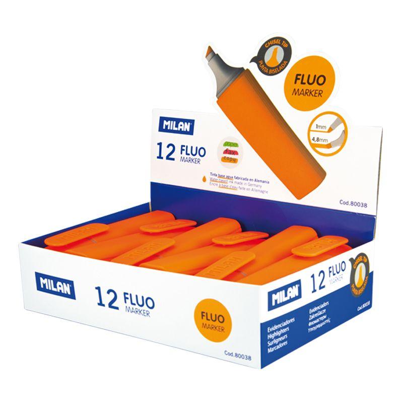 Текстовыделитель Milan "Fluo" 1-5мм, цвет оранжевый(работаем с юр лицами и ИП) - фото 1 - id-p113247283