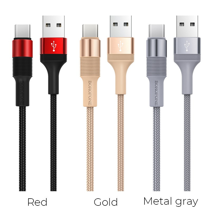 Кабель USB BOROFONE BX21 AM-Type-C 1метр 3А red - фото 5 - id-p219562868