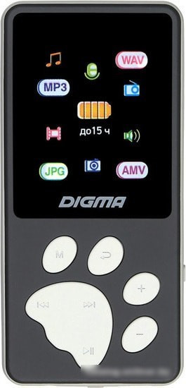 MP3 плеер Digma S4 8GB (серый/серебристый) - фото 1 - id-p219563017
