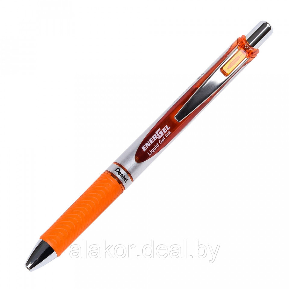 Ручка роллер автоматическая Pentel "Energel BL77", 0.7, красный, корпус серебристый/красный - фото 1 - id-p219564727