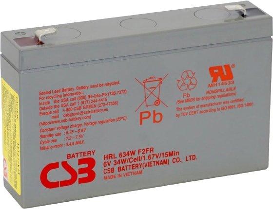 Аккумулятор для ИБП CSB Battery HRL634W F2FR (6В/9 А·ч) - фото 1 - id-p219564502