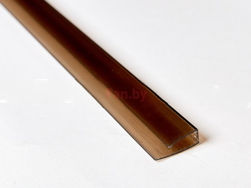 Торцевой профиль для поликарбоната Сэлмакс Групп 4 мм бронза (коричневый), 2100мм - фото 1 - id-p219550341