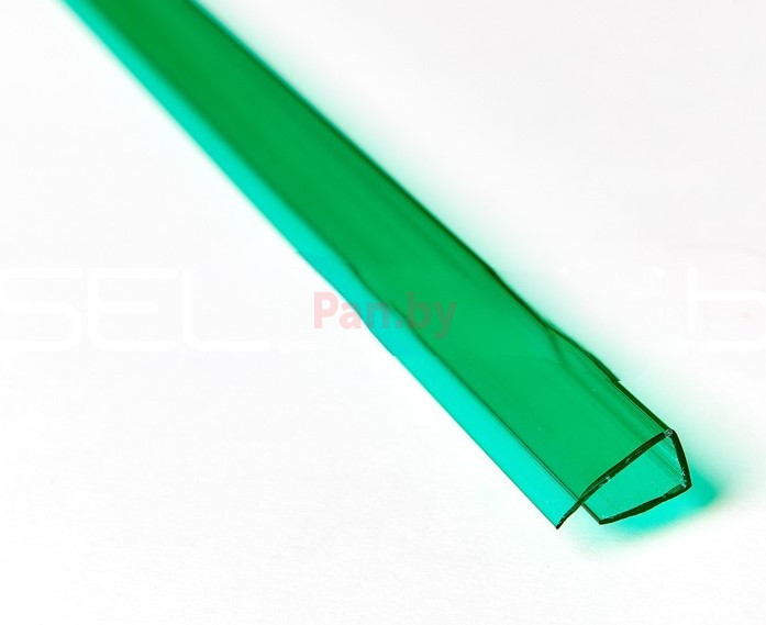 Торцевой профиль для поликарбоната Сэлмакс Групп 4 мм зеленый, 2100мм - фото 1 - id-p219550342