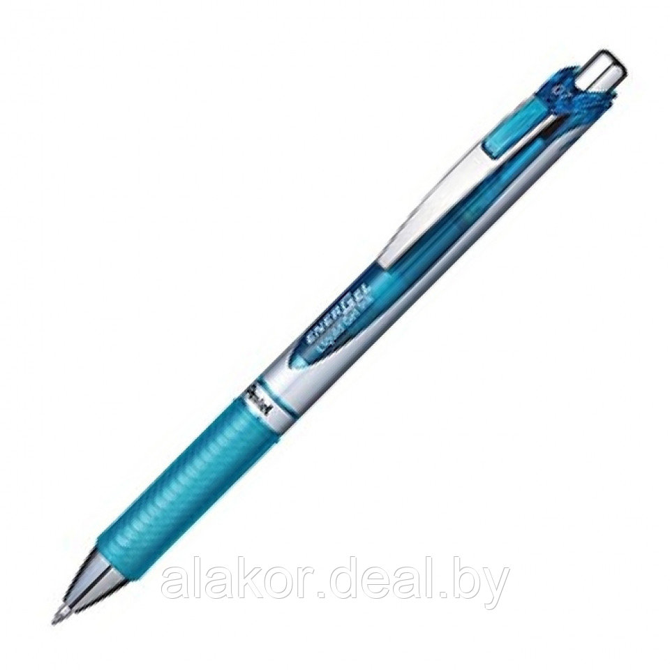 Ручка роллер автоматическая Pentel "Energel BL77", 0.7, бирюзовый, корпус бирюзовый/серебристый - фото 1 - id-p219566978