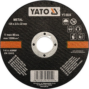 Диск отрезной по металлу YATO Круг отрезной по металлу 125х1,2х22мм