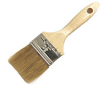 Кисть плоская Евро, натуральная щетина, деревянная ручка, 3 (76.2 мм) - 100-106