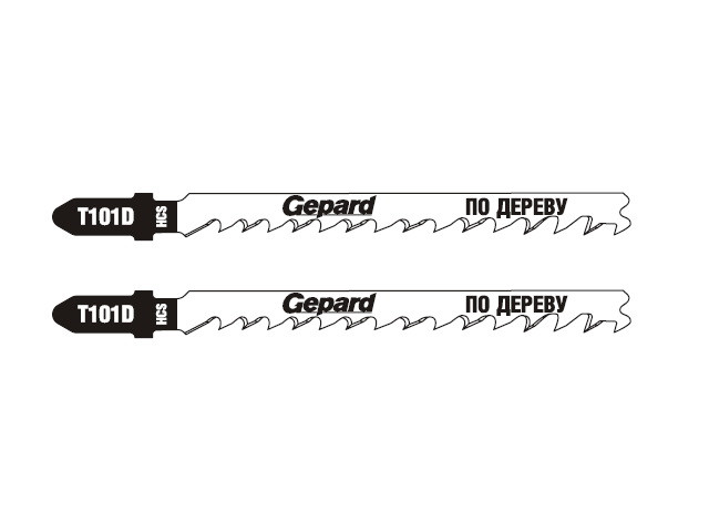 Пилка для лобзика по дереву T101D (2 шт.) GEPARD (GP0640-10)