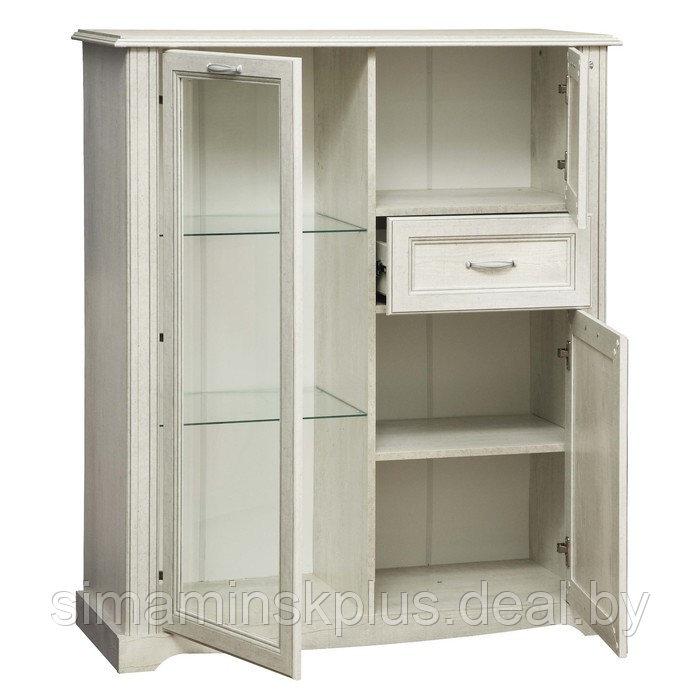Шкаф комбинированный «Сохо» 32.09, цвет бетон пайн белый / бетон пайн патина - фото 2 - id-p219576448