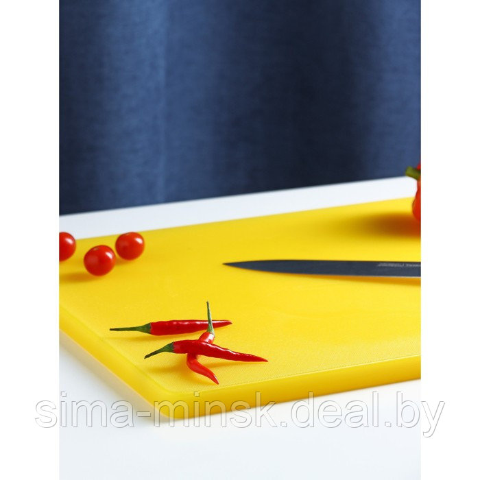 Доска профессиональная разделочная, 50×35×1,8 см, цвет жёлтый - фото 2 - id-p219576557