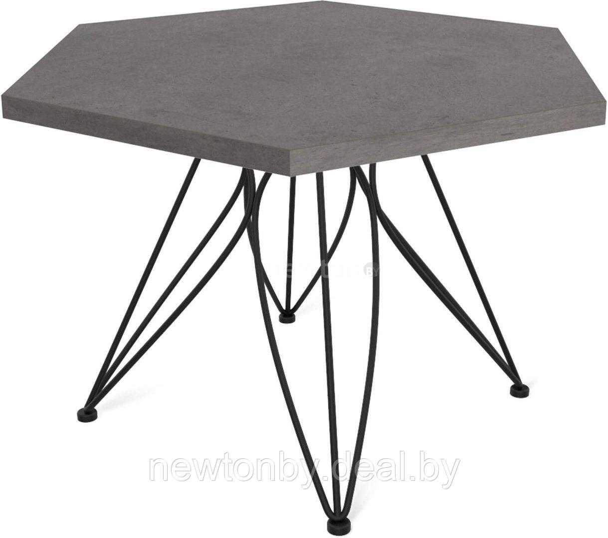 Журнальный столик Sheffilton SHT-S113/TT20 ЛДСП 70 (черный муар/бетон чикаго темно-серый) - фото 1 - id-p219576968