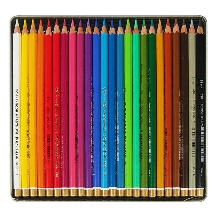 Карандаши художественные PolyColor 3824, 24 цвета, мягкие, в металлическом пенале - фото 3 - id-p219577298