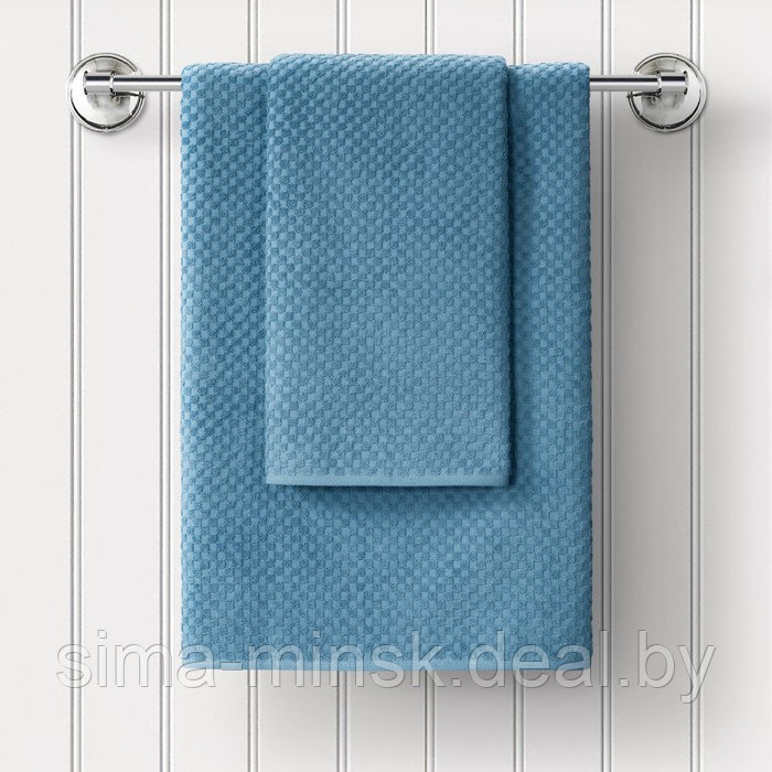 Набор махровых полотенец Mist, размер 50х90 см, 70х130 см, цвет голубой - фото 2 - id-p219577469