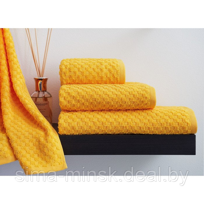 Набор махровых полотенец Yellow, размер 50х90 см, 70х130 см, цвет желтый - фото 1 - id-p219577471