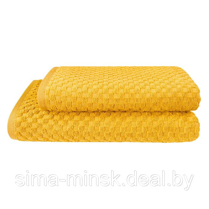 Набор махровых полотенец Yellow, размер 50х90 см, 70х130 см, цвет желтый - фото 5 - id-p219577471