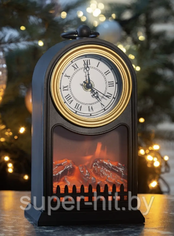 Фигурка светодиодная Камин "Старинные часы" Led Fireplace Lantern, фото 2