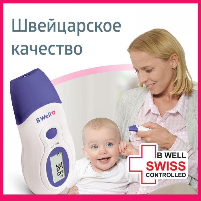 Термометр инфракрасный бесконтактный медицинский цифровой электронный детский для тела воды B.Well WF-1000 - фото 1 - id-p219582922