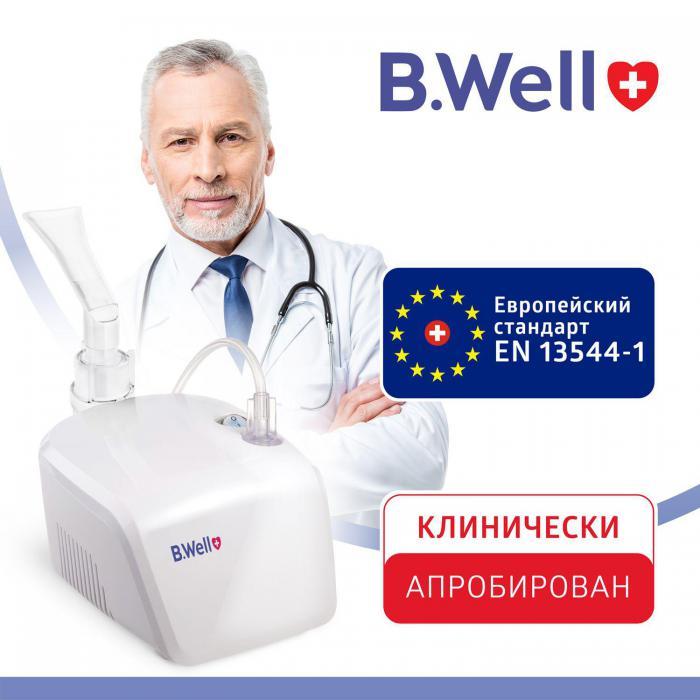 Ингалятор небулайзер компрессорный медицинский B.Well PRO-110 с масками для ингаляции взрослых и детей - фото 3 - id-p219582927