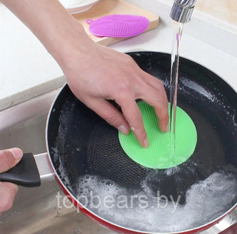 Мочалка силиконовая для мытья посуды / Многоразовая губка для чистоты, цвет МИКС - фото 9 - id-p219585387